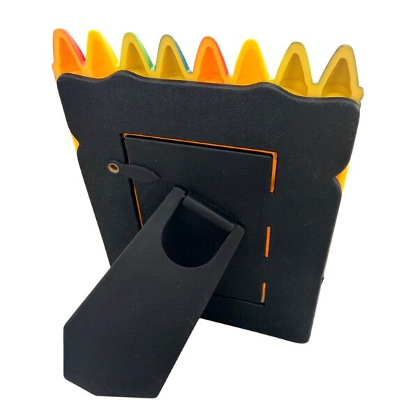 Colorful Crayon-Themed Kids Photo Frame Yellow With Easel Stand Fun Desk Decorat - Picture 3 of 6